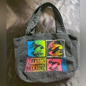 Vintage Billabong Black Beach Tote Bag with Multicolor Logo